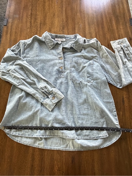 Jane and Delancey Tops - Jane and Delancey Light Blue Denim Pullover Blouse